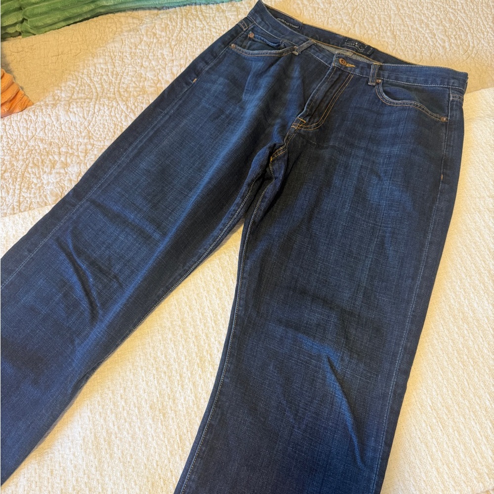 Lucky Brand 481 Relaxed Straight Jeans Mens 34x32 Blue Denim Dark Wash
